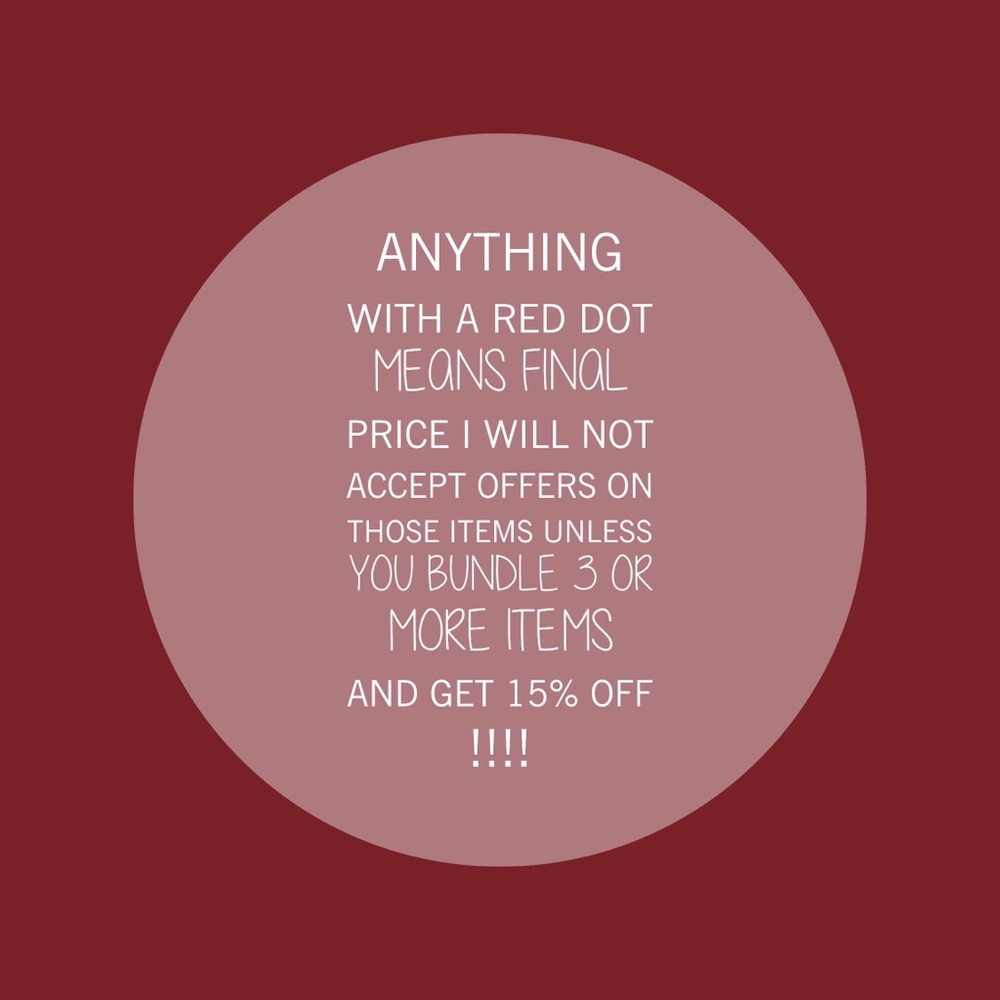 Please read clearance items